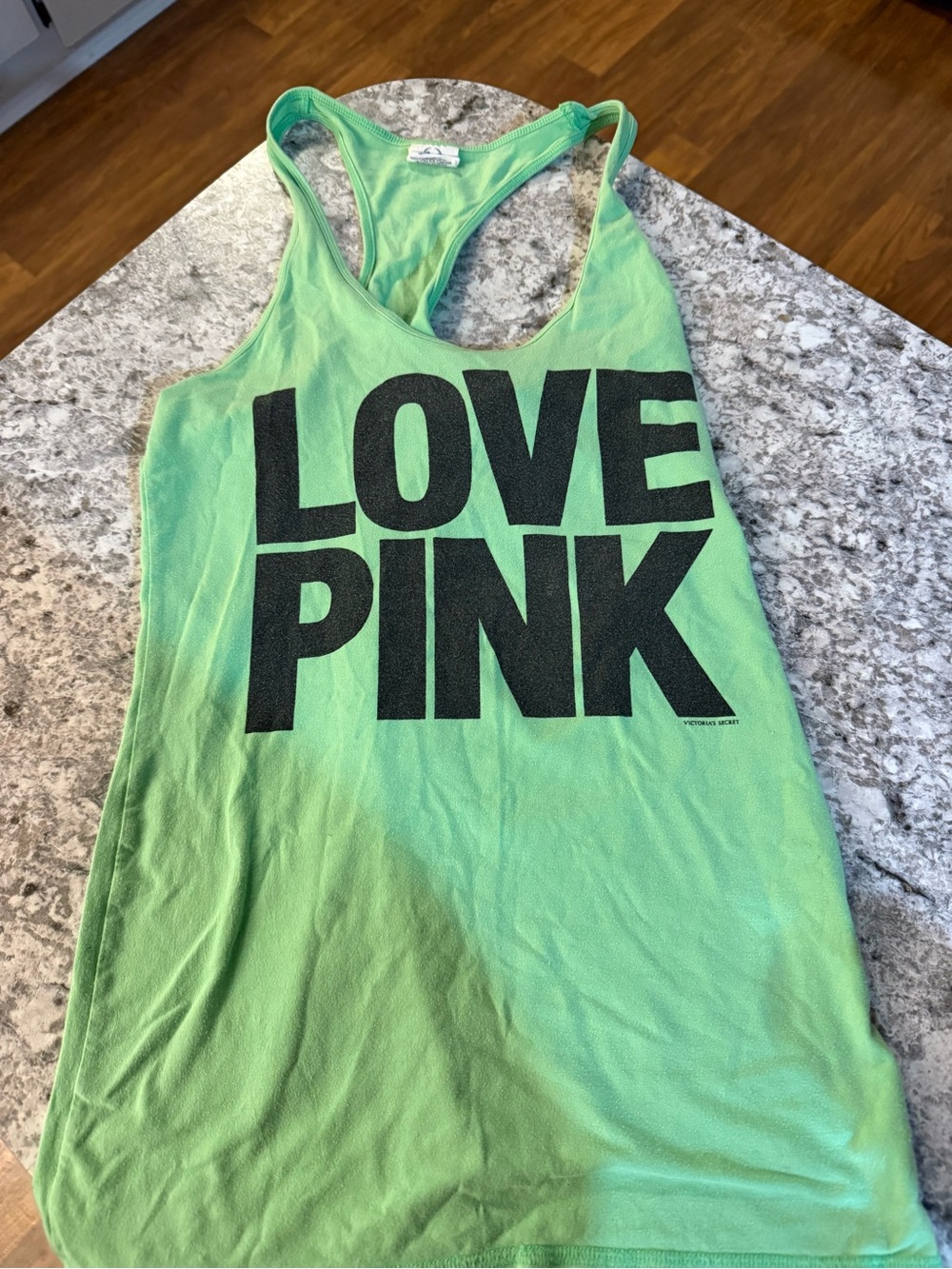 PINK Victoria's Secret Lime Green "LOVE PINK" Racerback Tank